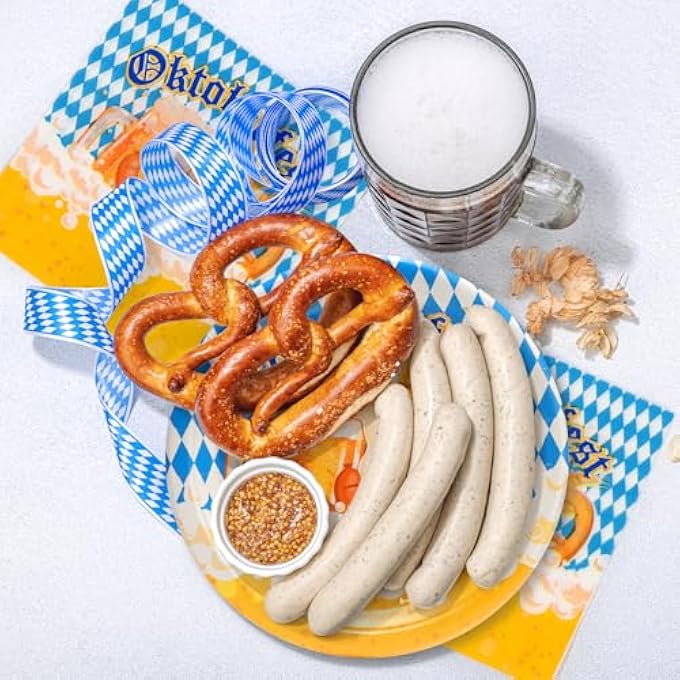 PACK OF 40 OKTOBERFEST NAPKINS BLUE WHITE PARTY DECORATION ACCESSORIES DECORATION WITH DIAMOND PATTERNTABLE DECORATION OKTOBERFEST & OKTOBERFEST PARTY DECORATION ACCESSORIES - Image 5